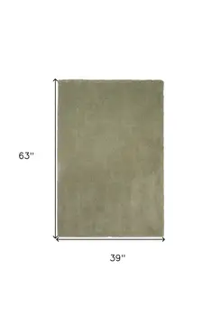 3' X 5' Sage Shag Hand Woven Area Rug