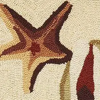 3' X 5' Beige Corals And Shells Area Rug