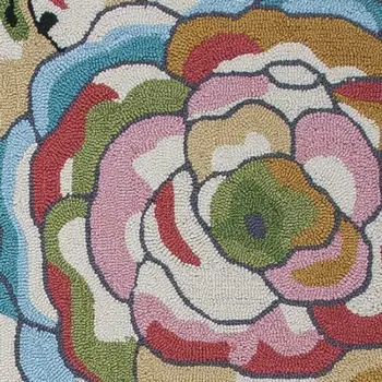 3' X 5' Sand Beige Hand Hooked Area Rug
