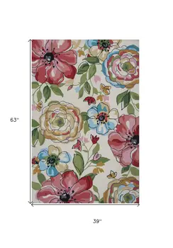 3' X 5' Sand Beige Hand Hooked Area Rug
