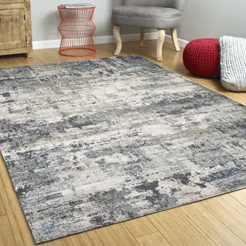 3' X 5' Ivory Abstract Area Rug