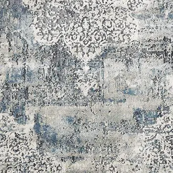8' Ivory Floral Medallion Runner Rug