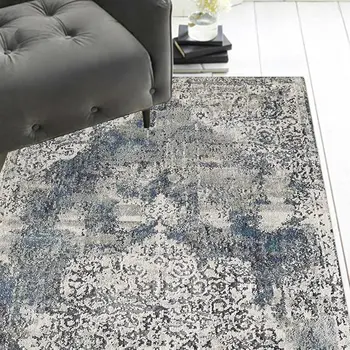 8' Ivory Floral Medallion Runner Rug