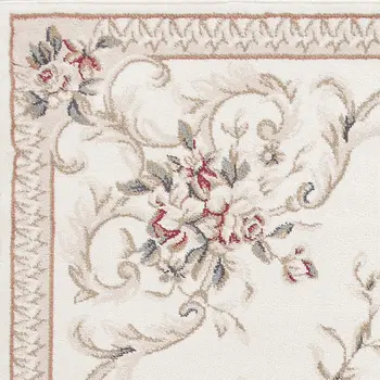 5' X 8' Ivory And Red Floral Area Rug