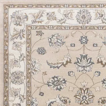 5' X 8' Beige And Ivory Floral Area Rug