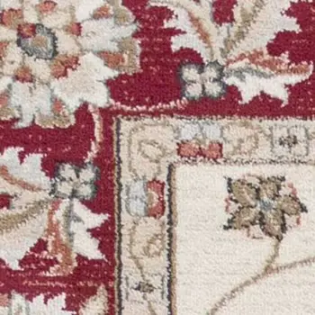 5' X 8' Ivory And Red Floral Area Rug