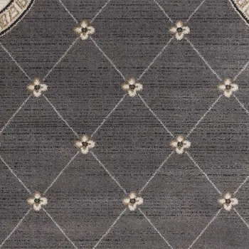 5' X 8' Gray And Ivory Floral Area Rug