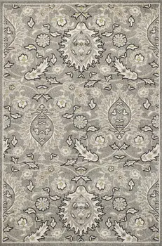 5' X 8' Grey Medallion Uv Treated Area Rug