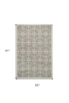 5' X 8' Gray Moroccan Indoor Outdoor Area Rug