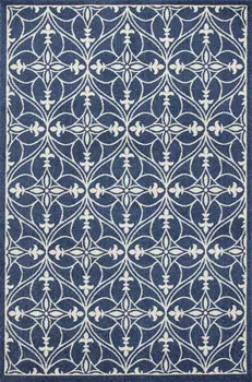 5' X 8' Denim Classical Pattern Uv Treated Area Rug