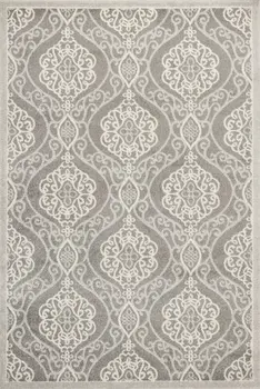 5' X 8' Silver Moroccan Indoor Outdoor Area Rug