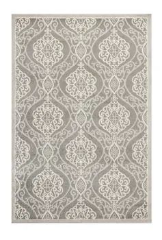 5' X 8' Silver Moroccan Indoor Outdoor Area Rug