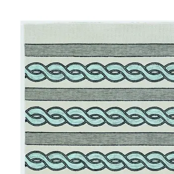 7' X 7' Ivory Tribal Hand Hooked Area Rug