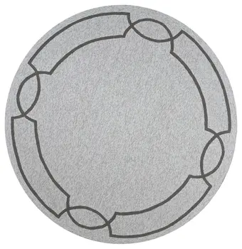 7' Ivory And Brown Round Geometric Handmade Indoor Outdoor Area Rug
