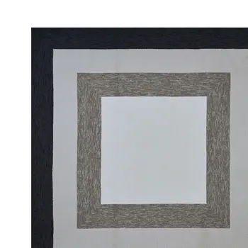 7' X 7' Gray Geometric Hand Hooked Area Rug