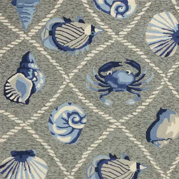 8' Round Gray Round Abstract Handmade Indoor Outdoor Area Rug
