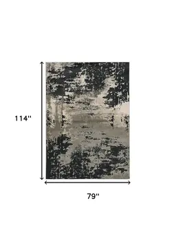 6' X 9' Black and Silver Area Rug