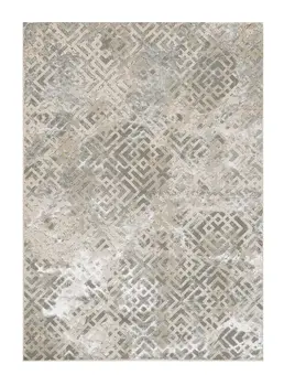 6' X 9'  Polyester Sand Silver Area Rug