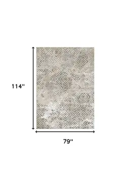 6' X 9'  Polyester Sand Silver Area Rug