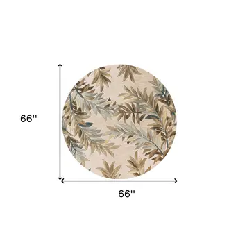 6' Ivory Round Wool Hand Tufted Area Rug