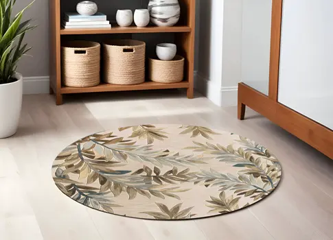 6' Ivory Round Wool Hand Tufted Area Rug