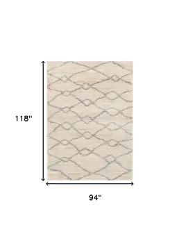7' X 9' Gray and Ivory Area Rug