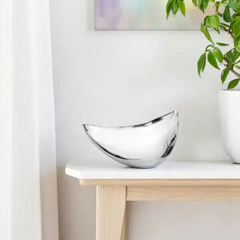 14" Silver Aluminum Triangular Bowl