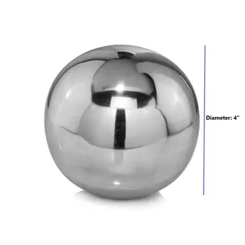 4" Silver Buffed Aluminum Decorative Orb