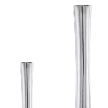 Set of Two Silver Aluminum Novelty Table Vases