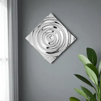 12" X 12" Silver Metallic Buffed Aluminum Abstract Ripple Wall Decor