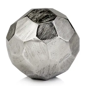 4" Silver Rough Hewn Faceted Sphere