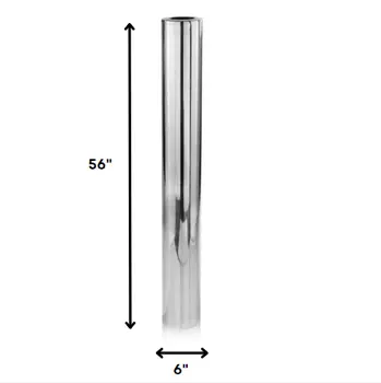 56" Silver Aluminum Cylinder Table Vase