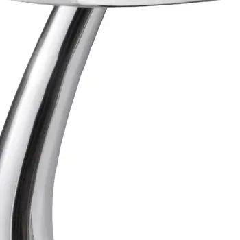 21" Silver Aluminum Round Abstract End Table