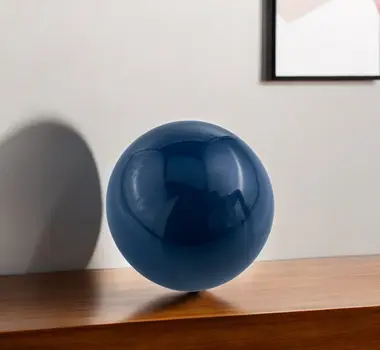3" Blue Aluminum Decorative Orb Tabletop Sculpture