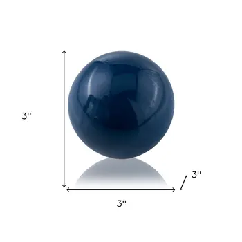 3" Blue Aluminum Decorative Orb Tabletop Sculpture