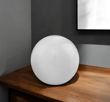 3" White Aluminum Decorative Orb Tabletop Sculpture