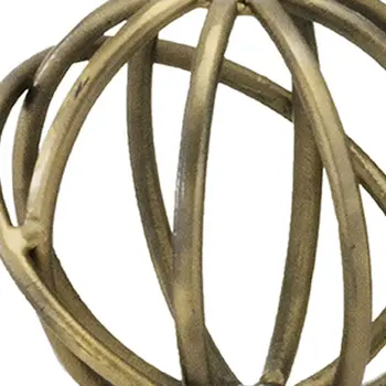 7" Bronze Cast Iron Decorative Orb Tabletop Sculpture
