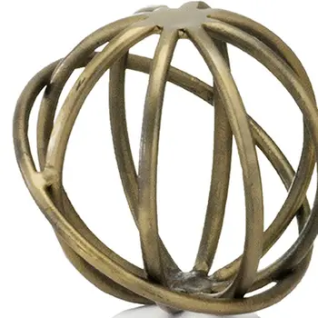 7" Bronze Cast Iron Decorative Orb Tabletop Sculpture