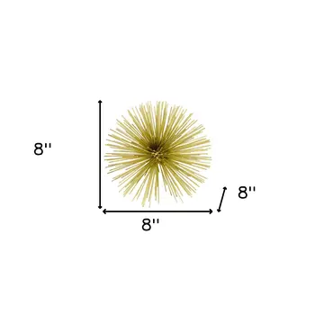 8" Gold Metal Sea Urchin Spiky Sphere