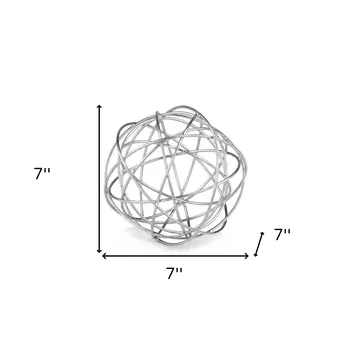 7" X 7" X 7" Silver Large Wire Sphere