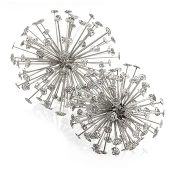 Set of Two Silver Cast Iron Decorative Orb Tabletop Sculptures