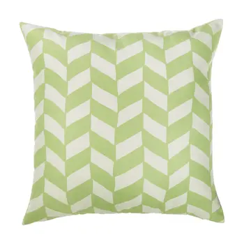 18" Green and White Geometric Throw Pillow Cover