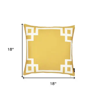 18" Yellow and White Throw Pillow Cover