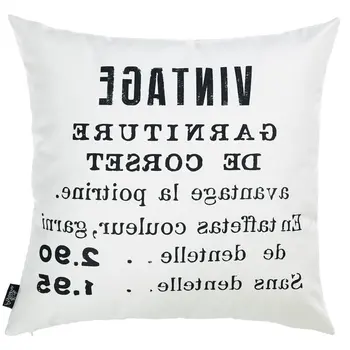 18" Black and White Throw Pillow Cover