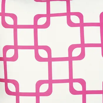 18" Pink And White Fabric Throw Pillow Cover