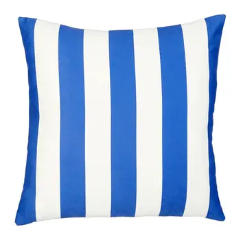 18" Blue And White Fabric Throw Pillow Cover