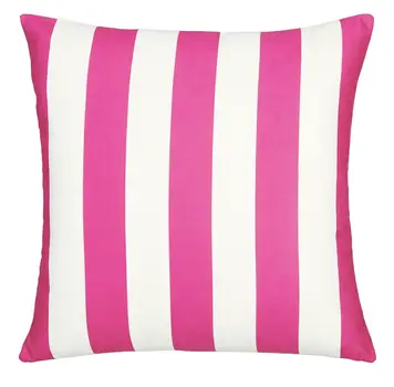 18" Pink and White Striped Throw Pillow Cover