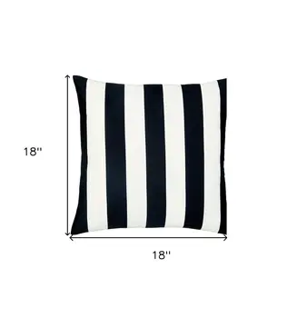 18" Black and White Striped Throw Pillow Cover
