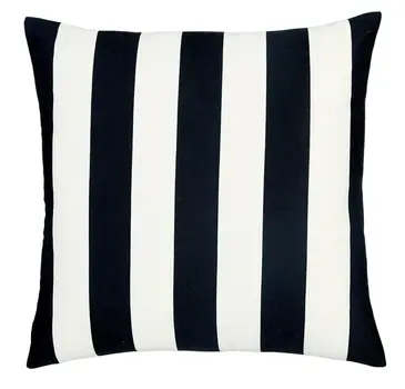 18" Black and White Striped Throw Pillow Cover