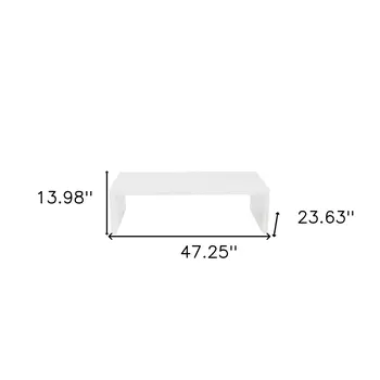 47" White Wood Sled Coffee Table